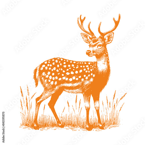 spotted deer vector,  deer silhouette