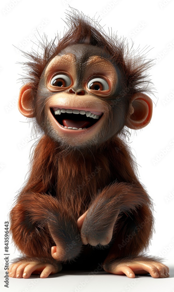 A cartoonish looking monkey with a big smile on its face A cartoonish looking monkey with a big smile on its face