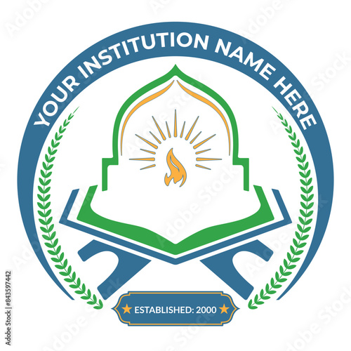 Islamic logo design template for school and organization
