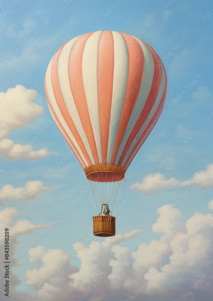 Fototapeta premium Close up on pale balloon aircraft vehicle cloud.