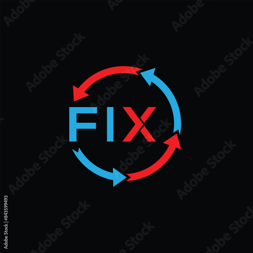 FIX Letter Type logo Icon Vector