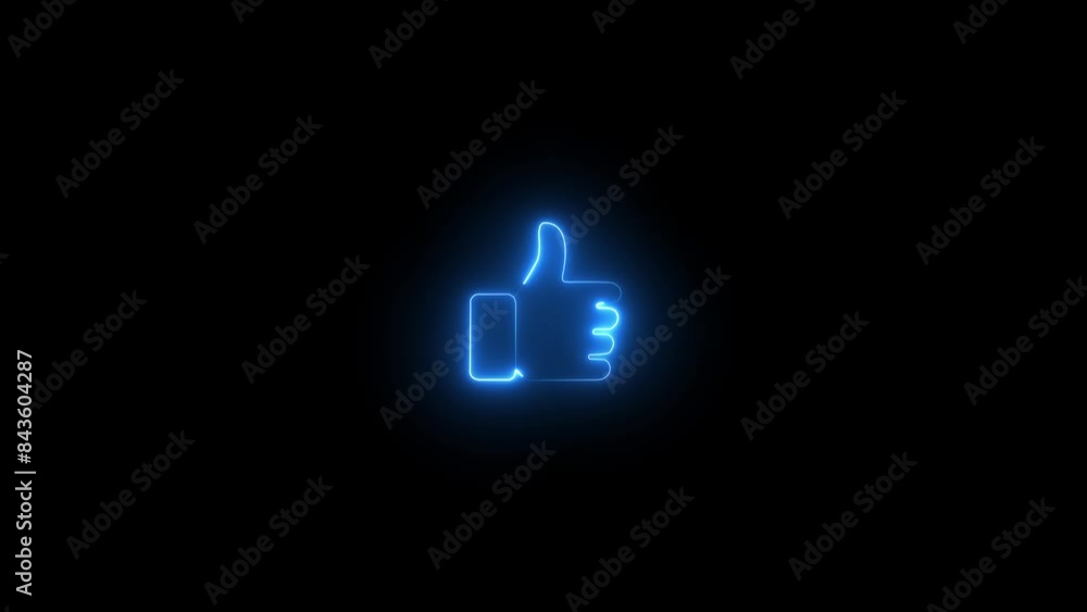 Animated neon line like Button animation. glowing social media like button on black screen background. Animated neon line like Button animation. glowing social media like button on black screen background.