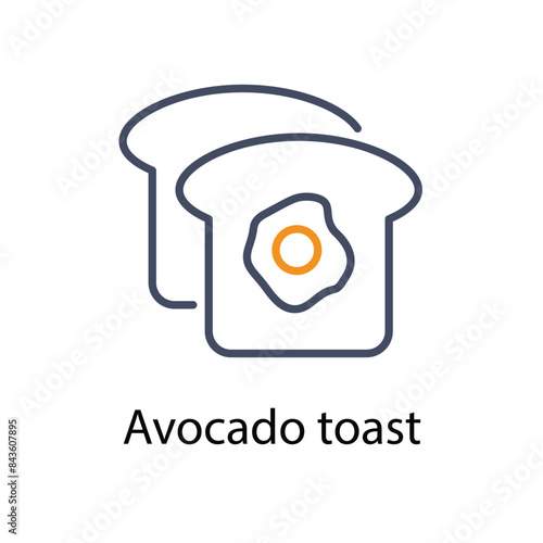 Avocado toast vector icon