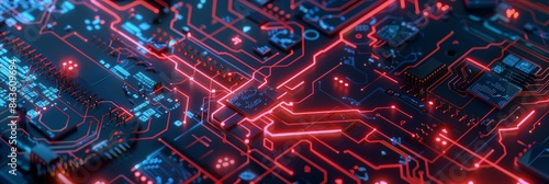 Abstract futuristic circuit computer internet technology board business dark background, Handmade vector 