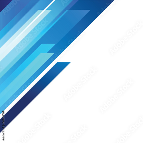 Abstract blue geometric corner background. Blue alternating geometric over left corner abstract vector background