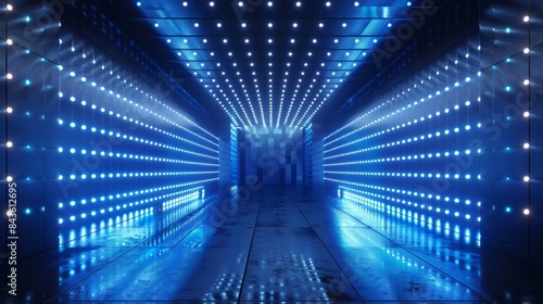 3D background blue with glowing lights.