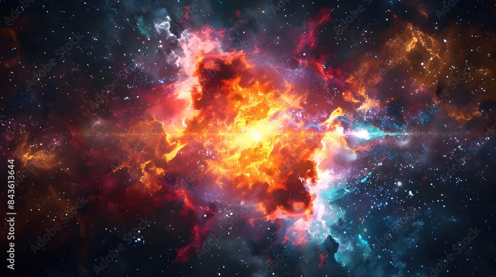 Captivating Supernova Explosion Emitting Vibrant Cosmic Energy in the Depths of the Universe Captivating Supernova Explosion Emitting Vibrant Cosmic Energy in the Depths of the Universe