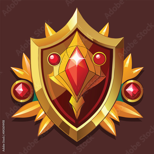shield gold with rubines