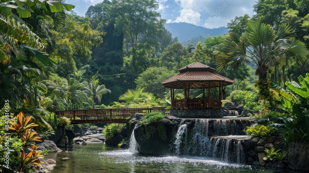 Serene Beauty: Capturing the Tranquil Natural Surroundings of a Picturesque Hotel with Vibrant Colors and High Detail Serene Beauty: Capturing the Tranquil Natural Surroundings of a Picturesque Hotel with Vibrant Colors and High Detail