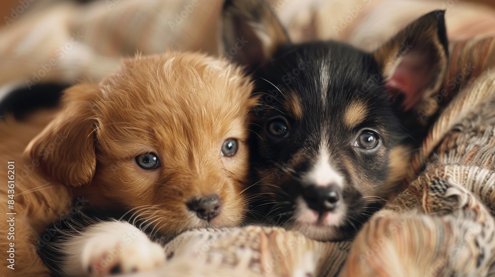 Adorable Pets Close-Up: Puppies and Kittens Showcasing Cuteness and Charm with High Detail and Vibrant Colors Adorable Pets Close-Up: Puppies and Kittens Showcasing Cuteness and Charm with High Detail and Vibrant Colors