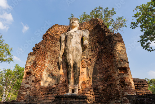 Ancient Buddha Statue at Kamphaeng Phet Historical Park in Thailand.
 photo