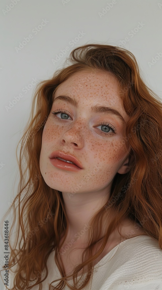 girl with natural makeup on a white background. girl with natural makeup on a white background.