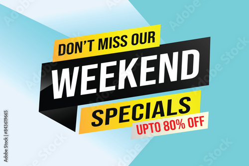 weekend specials word concept vector illustration and 3d style, landing page, template, ui, web, mobile app, poster, banner, flyer, background, gift card, coupon, label, wallpaper

