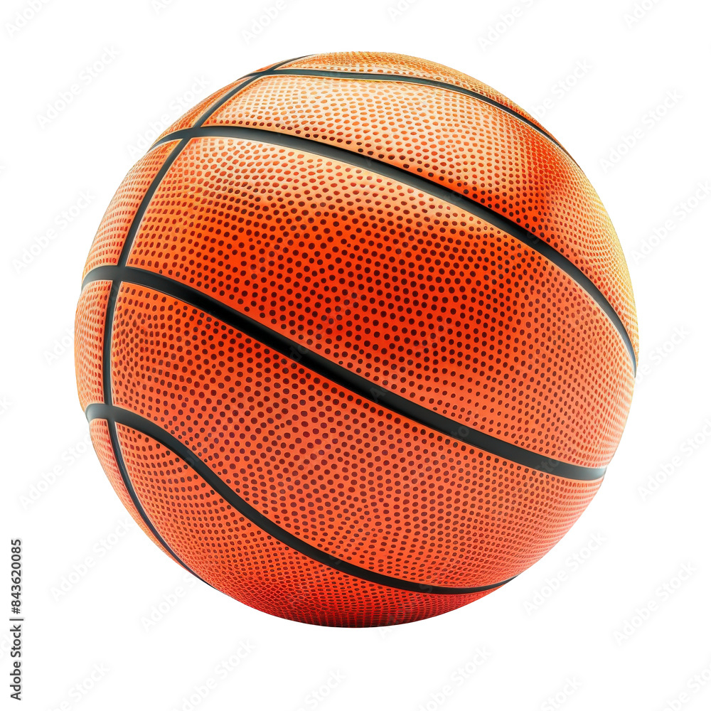 Fototapeta premium Close-Up Photo of a Slightly Deflated Basketball with Vibrant Colors on a Black Background