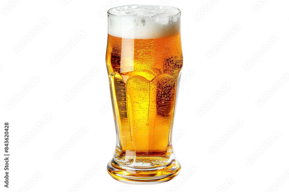 Photograph of a Pilsner Glass Filled with Light Golden Lager on Black Table with Dark Background Photograph of a Pilsner Glass Filled with Light Golden Lager on Black Table with Dark Background