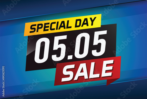 5.5 Special day sale word concept vector illustration with ribbon and 3d style for use landing page, template, ui, web, mobile app, poster, banner, flyer, background, gift card, coupon

