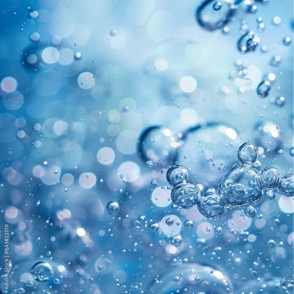 Abstract blue water and wine bubbles background with copy space for design and advertising purposes Abstract blue water and wine bubbles background with copy space for design and advertising purposes
