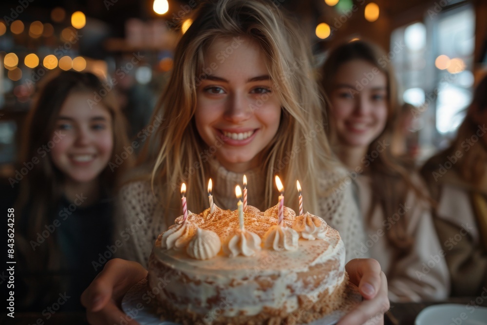 young woman with birthday candles young woman with birthday candles