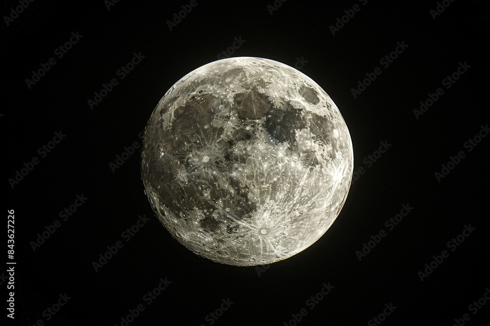 Fototapeta premium Bright Full Moon in Dark Sky