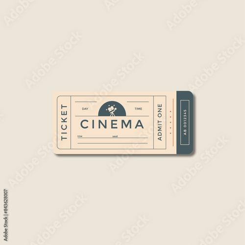 Retro style movie ticket