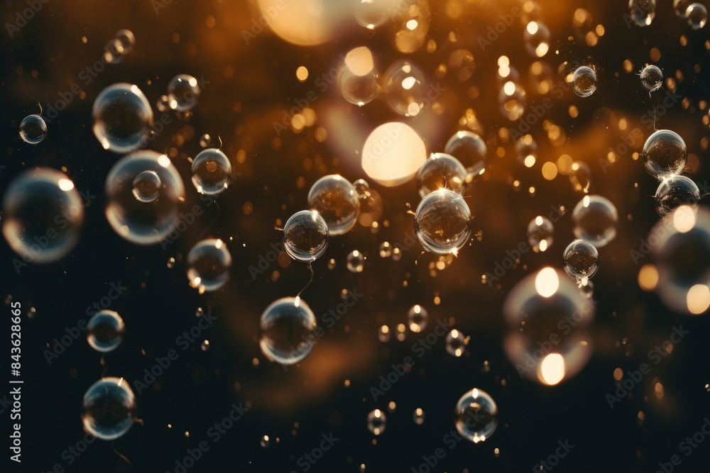 Processed collage of soap bubbles on sunset. Background for banner, backdrop or texture Processed collage of soap bubbles on sunset. Background for banner, backdrop or texture