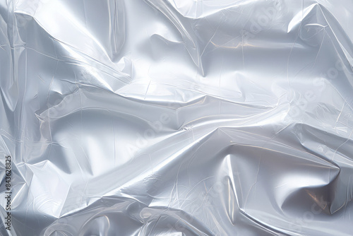 Processed collage of transparent cellophane plastic foil texture. Background for banner, backdrop