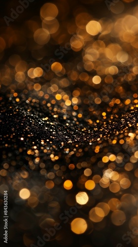 A luxurious background featuring brown glitter and bokeh lights, ideal for upscale and festive designs.