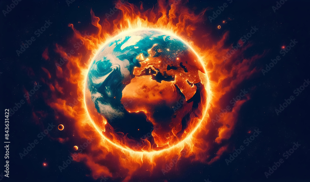 Global warming, the world is on fire Global warming, the world is on fire
