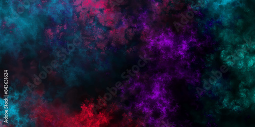 Dark concrete wall beautiful green and dark blue ocean background. Colorful Stained stony rusty wall background. Aquamarine and pink Abstract Glowing Space Stars. Vintage paper textured aquarelle