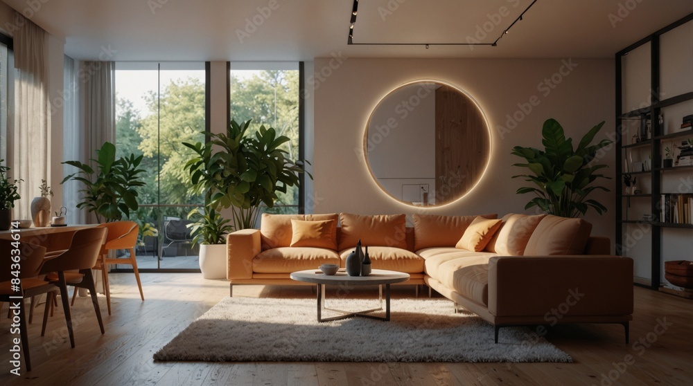 Stylish minimalist modern bright living room interior Stylish minimalist modern bright living room interior
