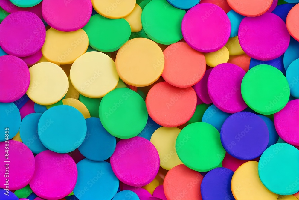 カラフルな石、お菓子、チョコが敷き詰められている カラフルな石、お菓子、チョコが敷き詰められている