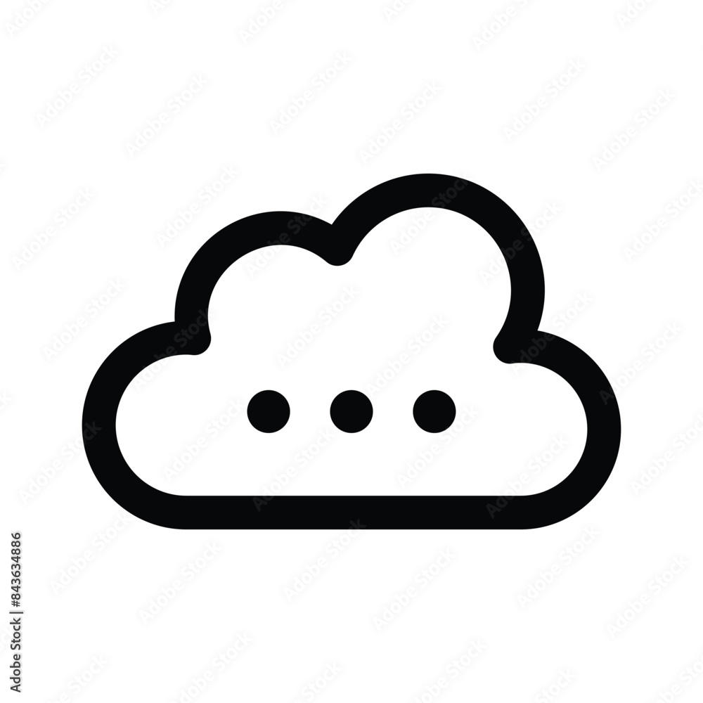 Three dots on cloud showing concept icon of cloud menu Three dots on cloud showing concept icon of cloud menu