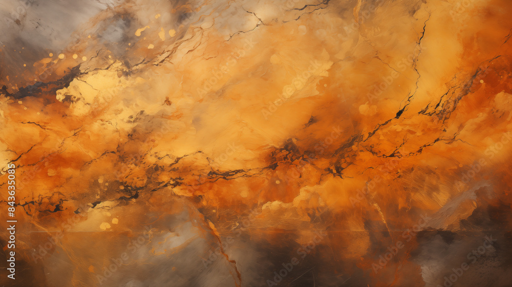 Abstract Orange and Gold Marbled Texture Abstract Orange and Gold Marbled Texture