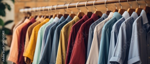 Wallpaper Mural Assorted Shirts Hanging on Store Rack  Torontodigital.ca