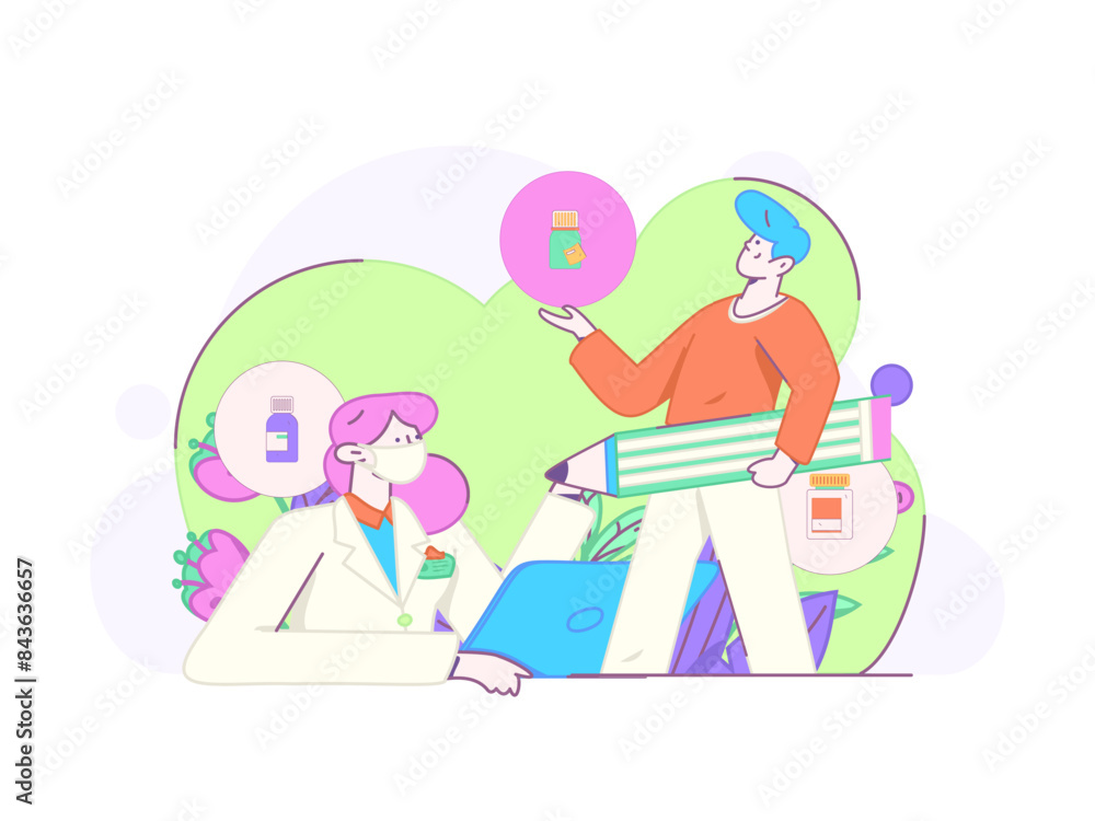 Medical characters fighting the epidemic flat vector concept operation hand drawn illustration
Medical characters fighting the epidemic flat vector concept operation hand drawn illustration