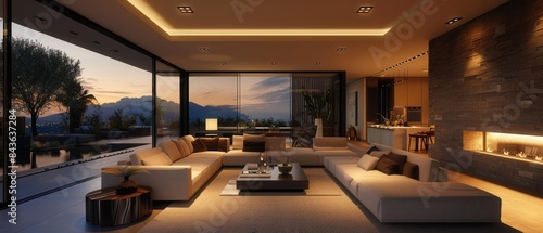 Modern living room with sharpedged furniture and clean lines © Starkreal