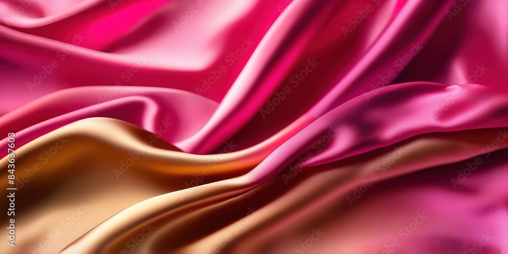 Obraz premium Pink golden silk background