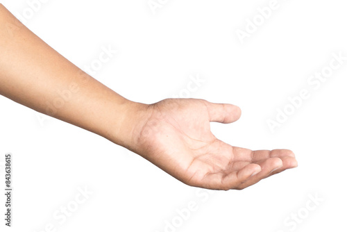 Man's hands making gestures isolated white background PNG