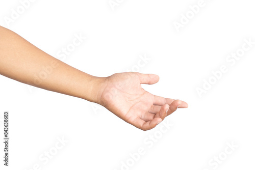 Man's hands making gestures isolated white background PNG