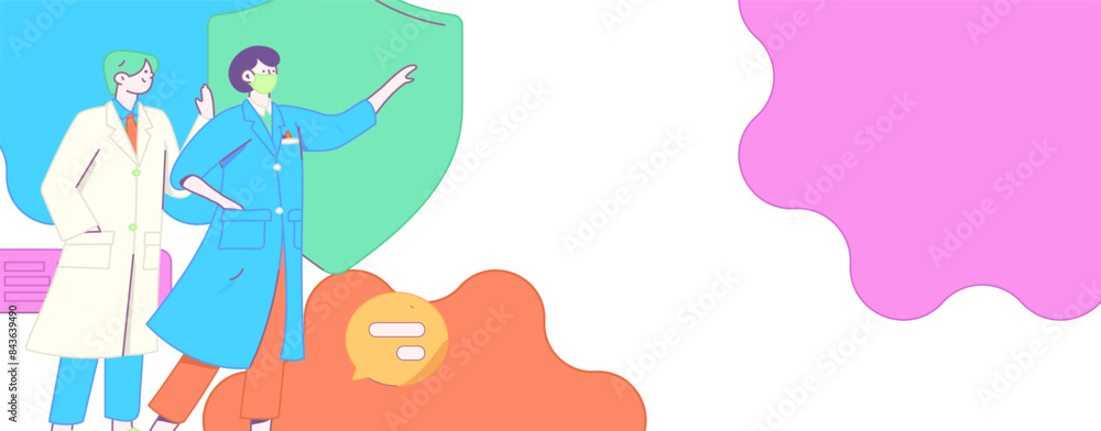 Medical characters fighting the epidemic flat vector concept operation hand drawn illustration
