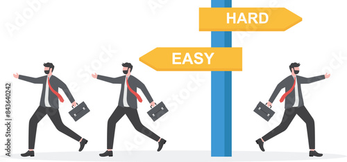 easy career path with many enthusiasts and a hard career path with few enthusiasts

