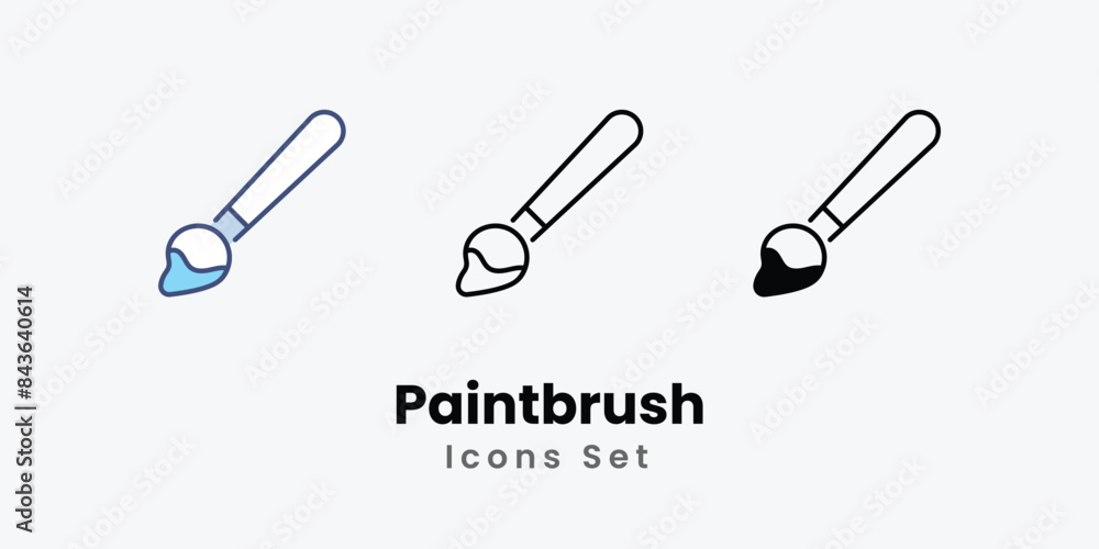 Paintbrush icons vector set stock illustration. Paintbrush icons vector set stock illustration.