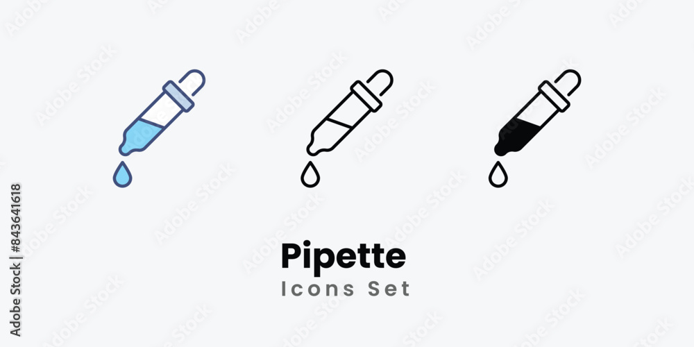 Pipette icons vector set stock illustration. Pipette icons vector set stock illustration.