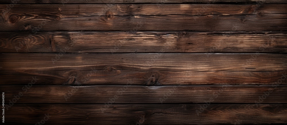 Naklejka premium A dark wooden background with empty space for text insertion. Copyspace image