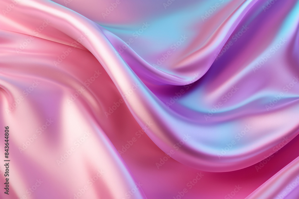 Obraz premium Processed collage of Iridescent fabric trendy cloth holographic texture. Background for banner