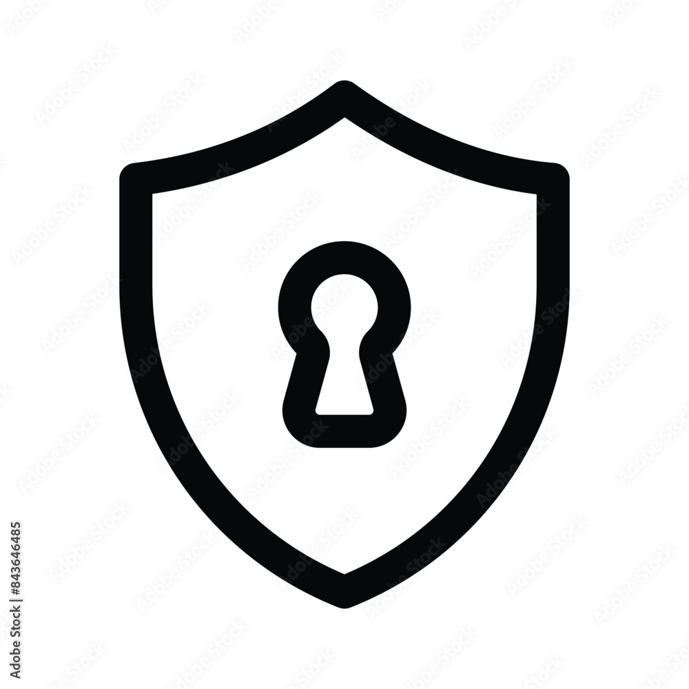 Modern icon of security, checkmark inside protection shield Modern icon of security, checkmark inside protection shield