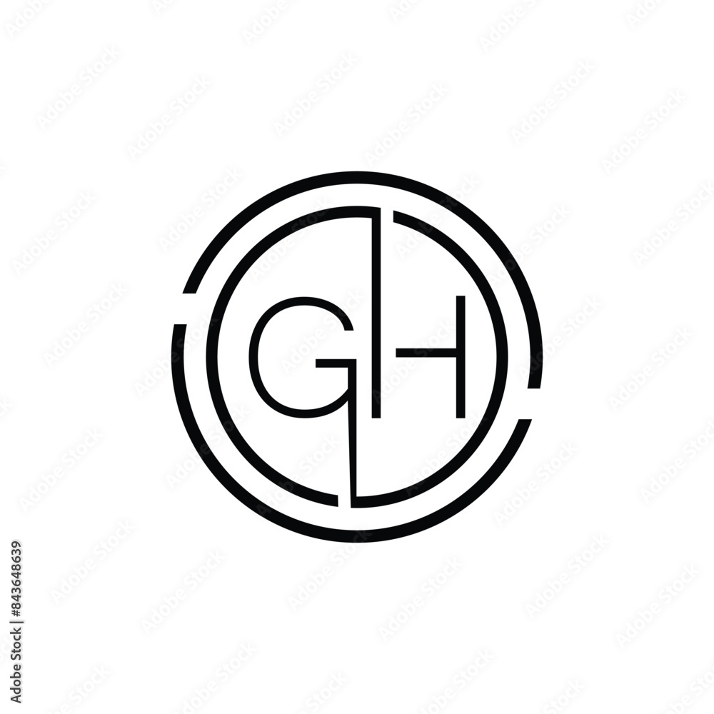 Luxury letter GH logo design.Royal premium letter GH logo design vector template Luxury letter GH logo design.Royal premium letter GH logo design vector template