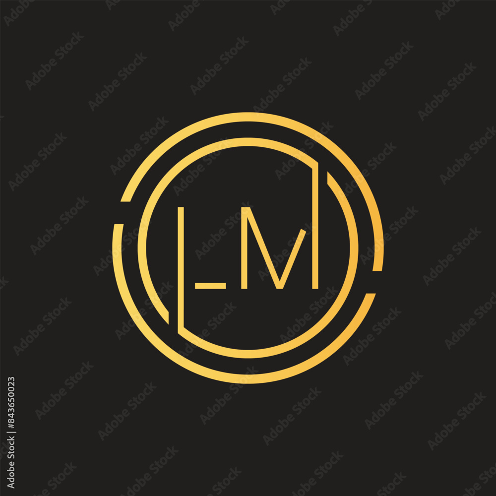 Luxury letter LM logo design.Royal premium letter LM logo design vector template Luxury letter LM logo design.Royal premium letter LM logo design vector template