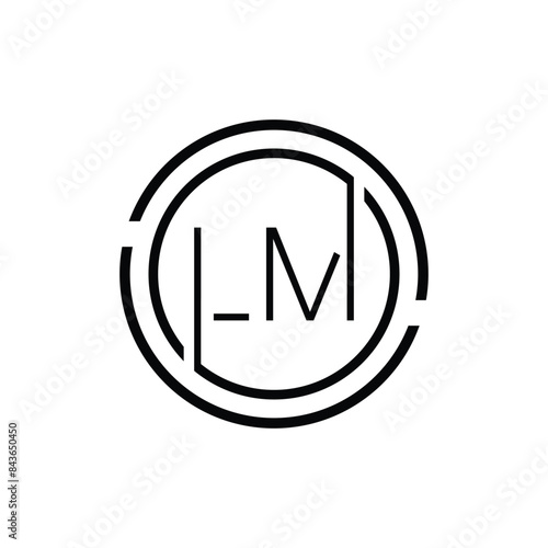 Luxury letter LM logo design.Royal premium letter LM logo design vector template
