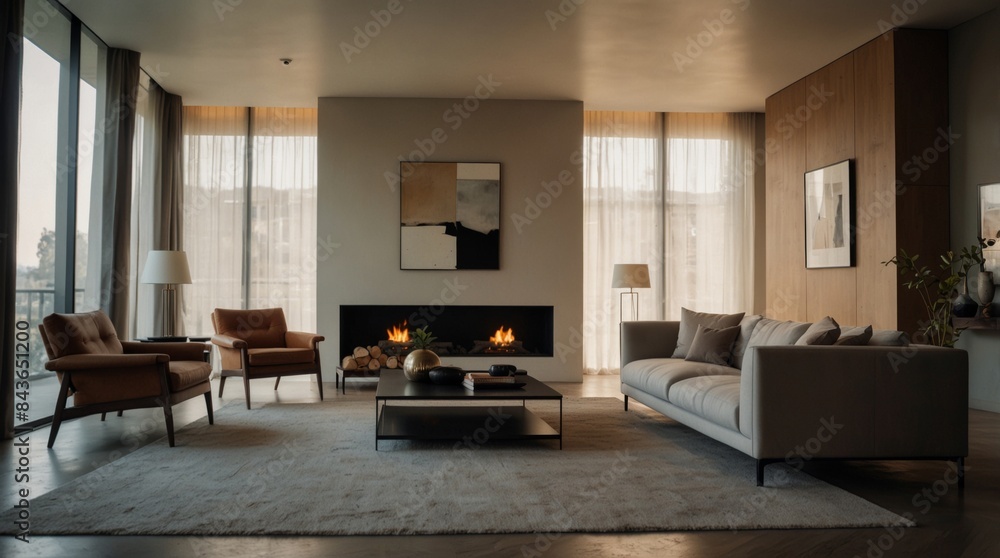 A minimalist modern living room A minimalist modern living room